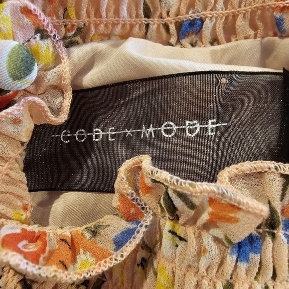 CODE X Mode High Neck Floral Mini Dress Size M NWT - Picture 9 of 14